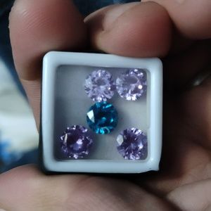 Lavender and Swiss blue lab diamond for jewelry 3.5 carats